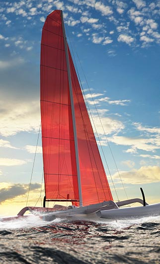 regatta catamaran on the sea